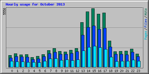 Hourly usage for October 2013
