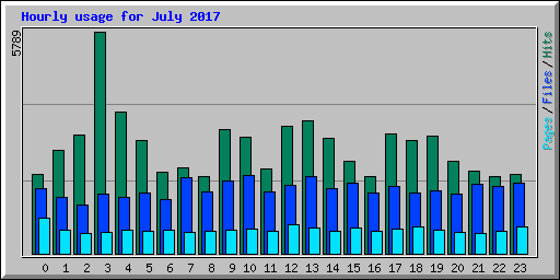 Hourly usage for July 2017