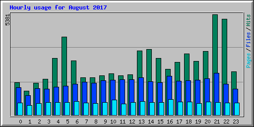 Hourly usage for August 2017