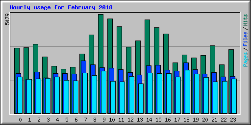 Hourly usage for February 2018